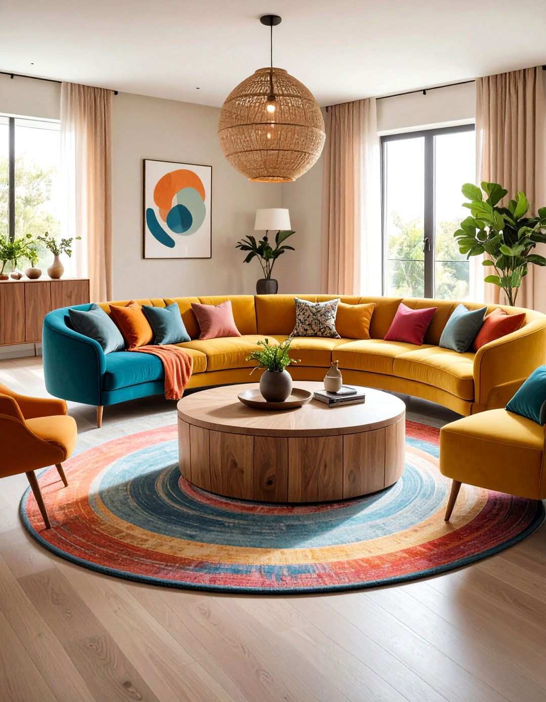 Curved Furniture Living Room Comfort - 20 Aesthetic Living Room Ideas