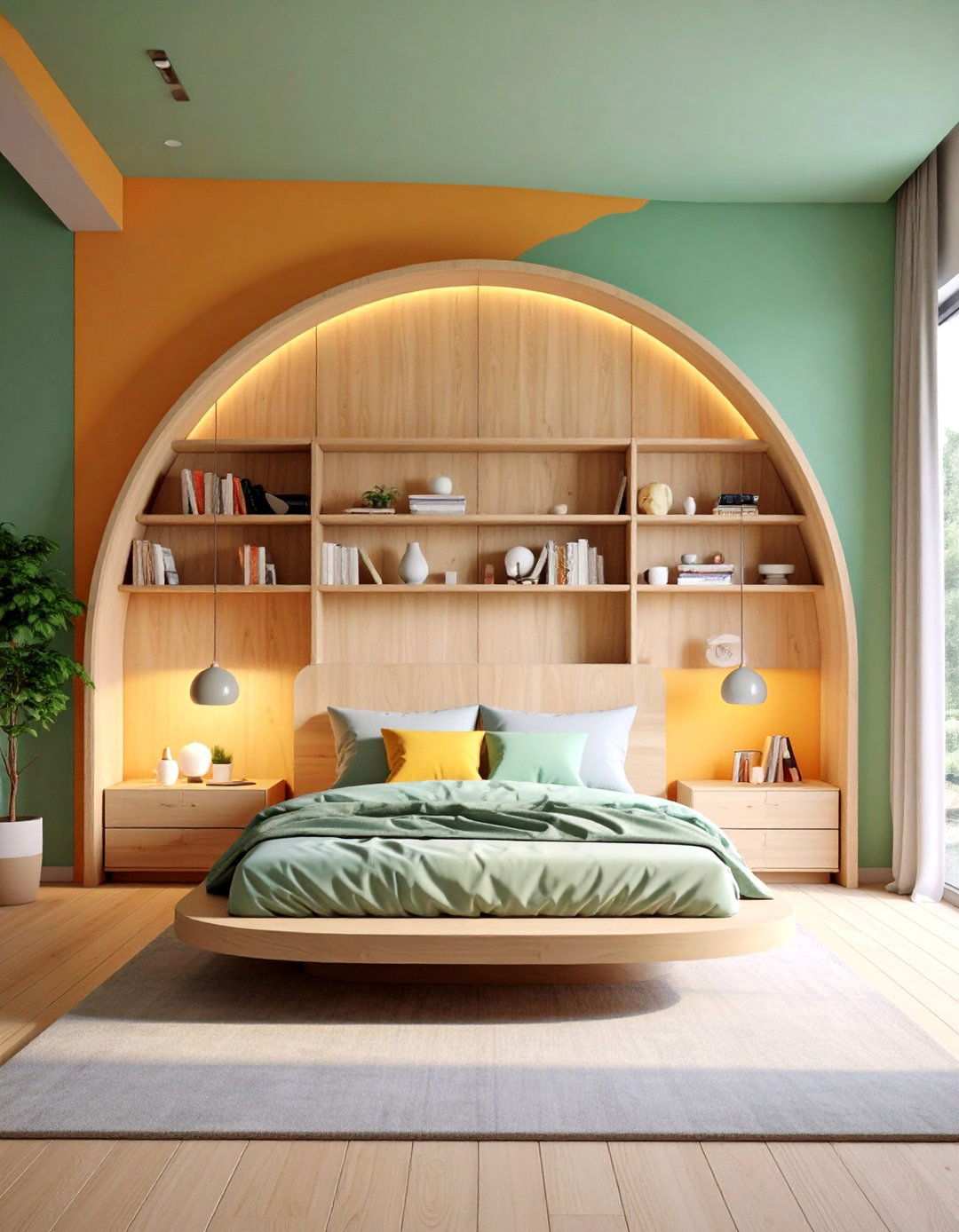 Curved Wall Challenge Bedroom - 20 Bedroom Layout Ideas