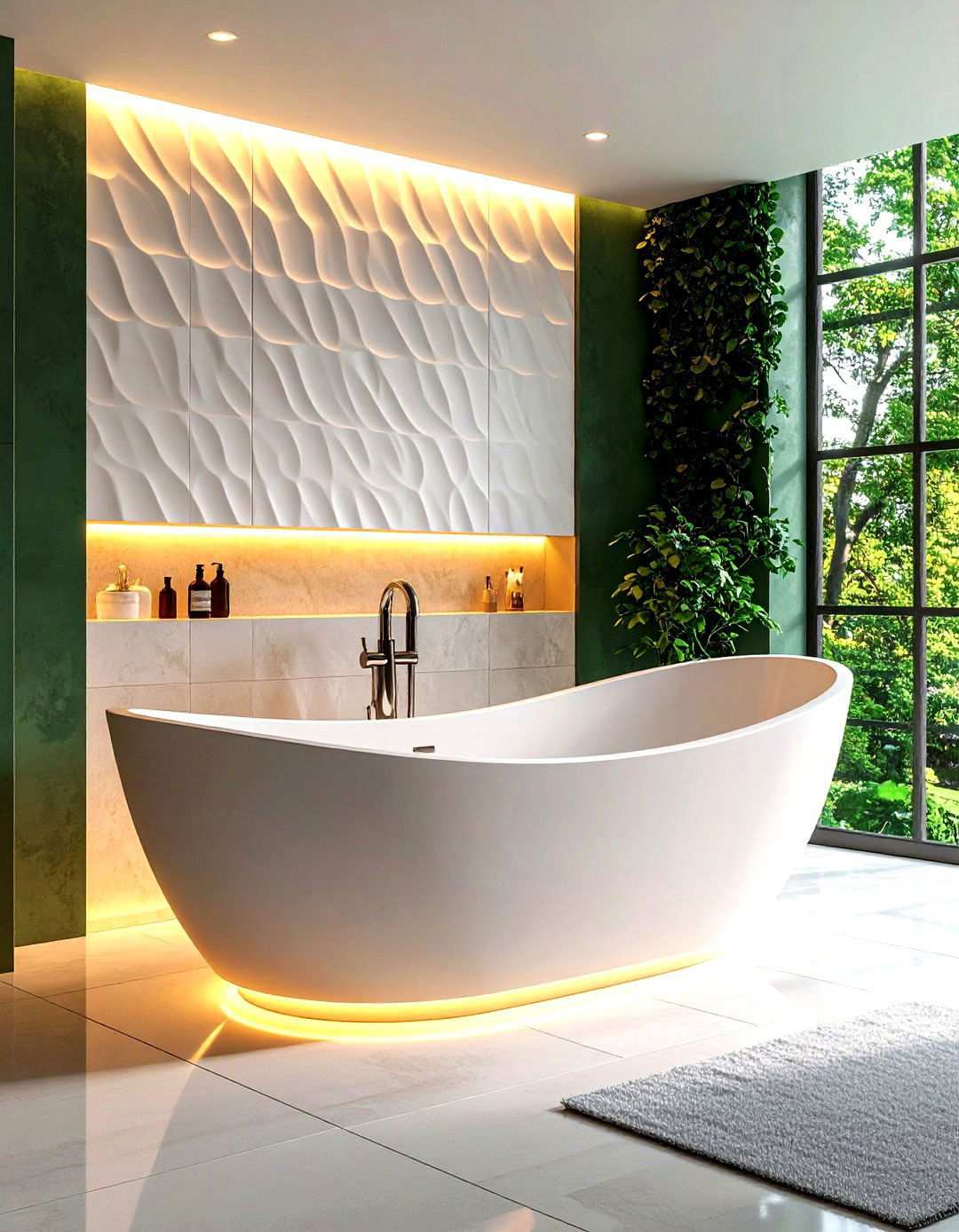 D Textured Tile Bathtub Surround Tactile Drama - 20 Bathtub Surround Ideas