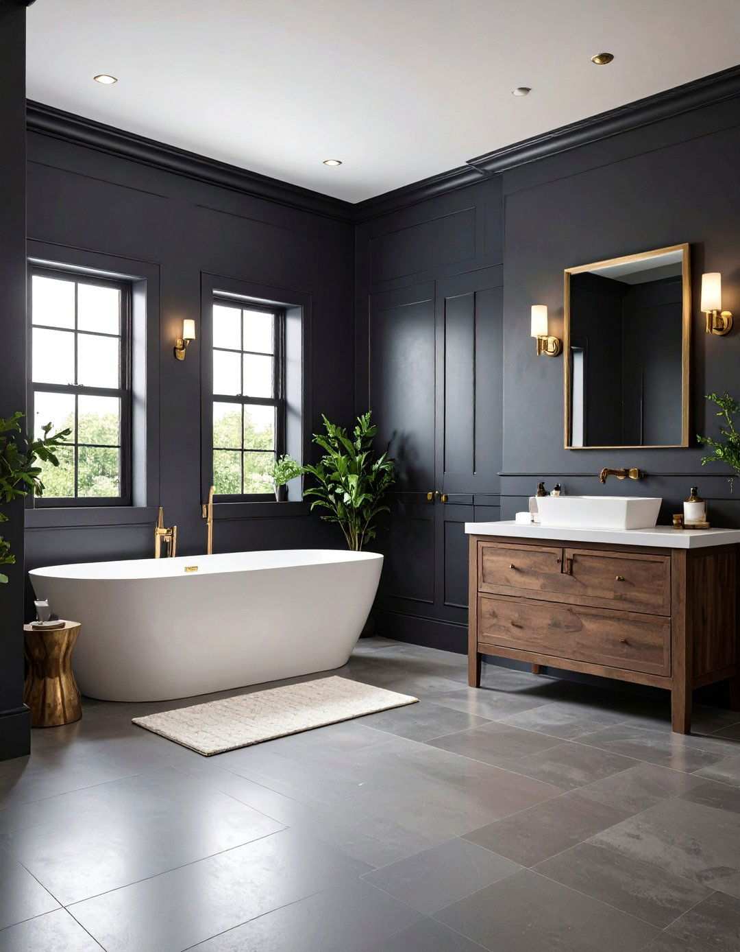 Dark Paint Colors for Basement Bathroom Drama - 20 Basement Bathroom Ideas
