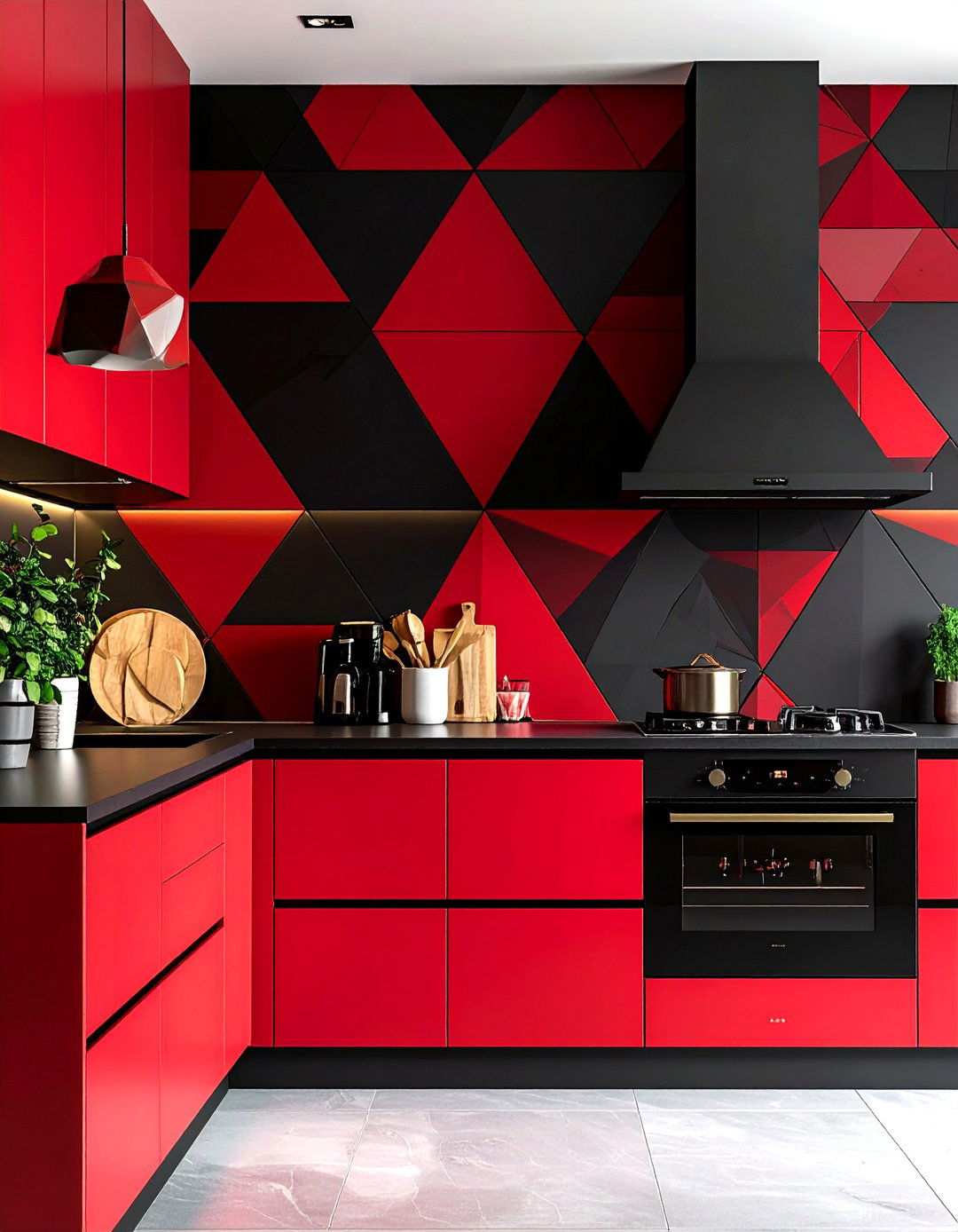 Decorative Kitchen Wallpaper with Geometric Patterns - 20 1980s Kitchen Ideas