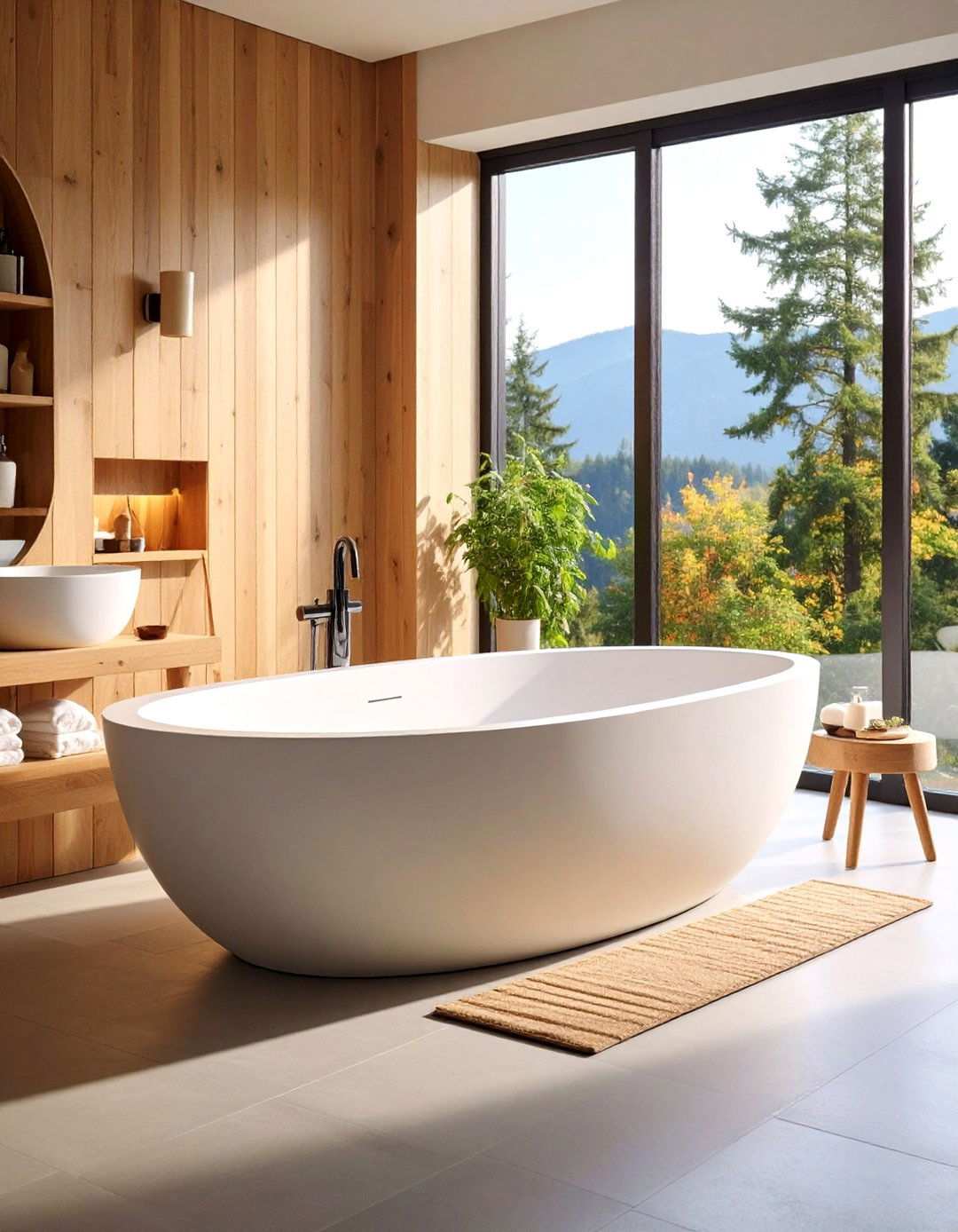 Deep Oval Soaker Bathtub for Energy Savings - 20 Bathtub Ideas