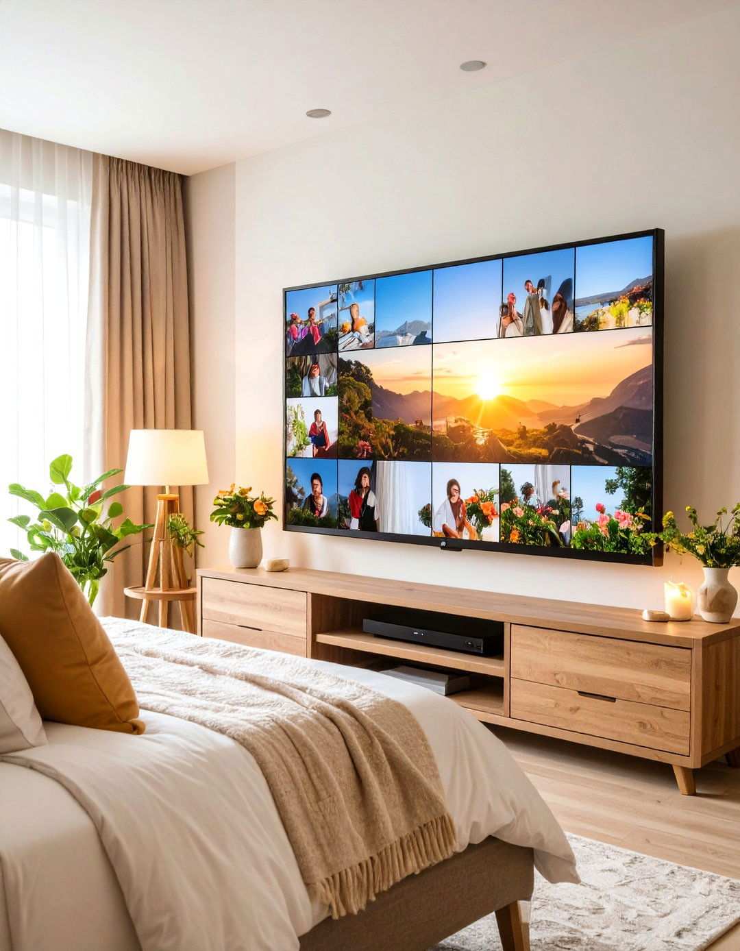 Digital Photo Frame Mode on a Bedroom TV - 20 Bedroom Tv Ideas