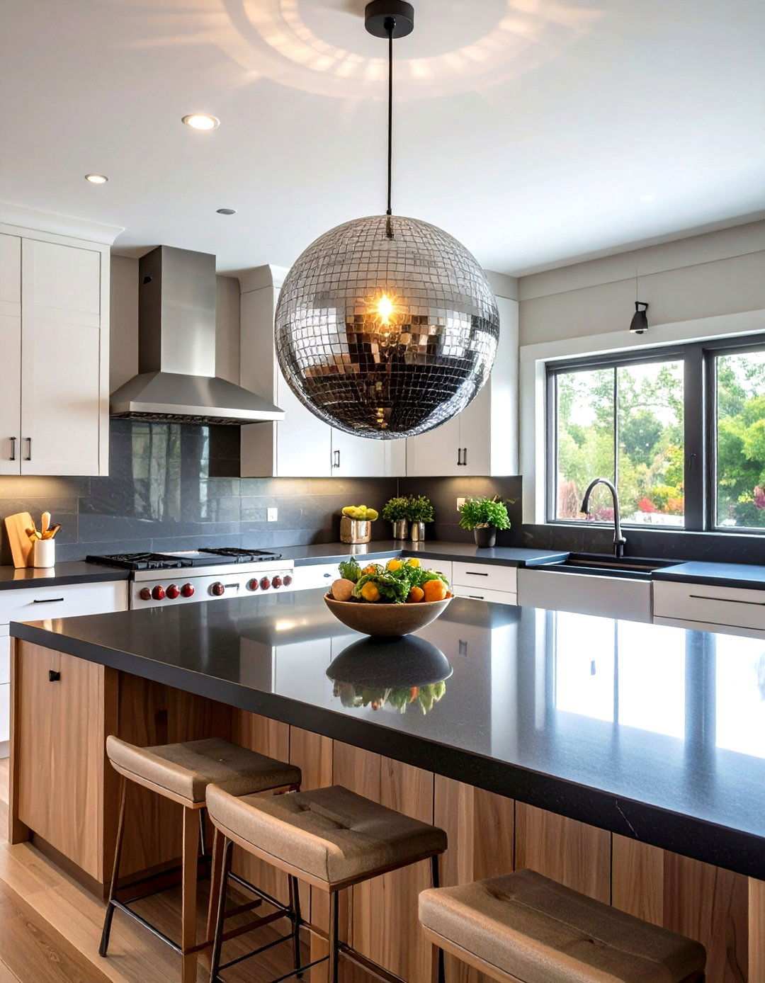 Disco Ball Pendant Light Kitchen - 20 70s Kitchen Ideas