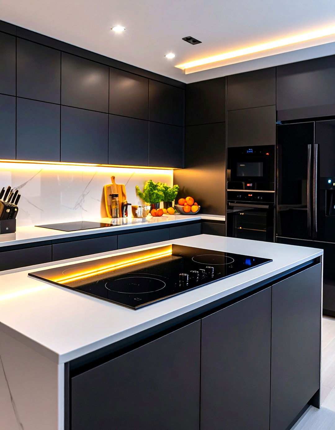 Discreet Smart Tech Integration - 20 Black and White Kitchen Ideas