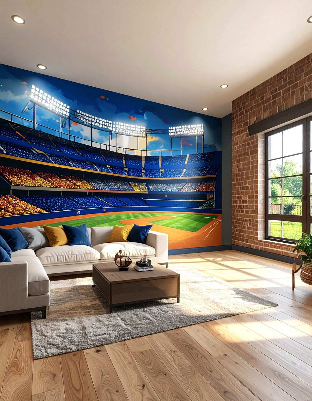 DIY Baseball Wall Mural Project - 20 Baseball Room Decor Ideas