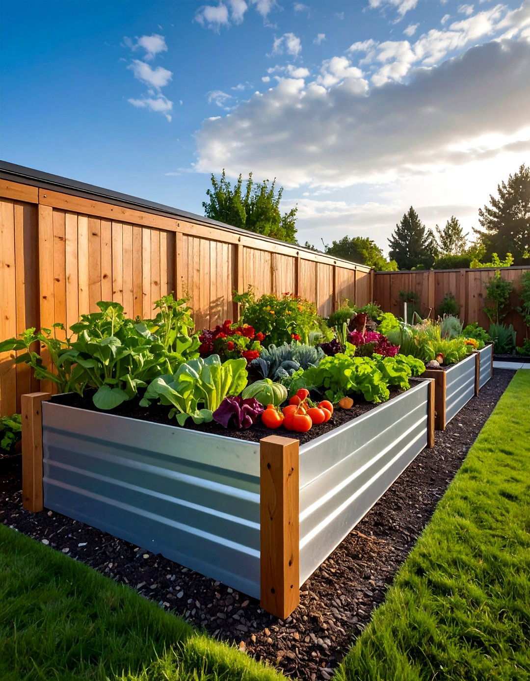 DIY Corrugated Metal Raised Garden Bed - 20 Inexpensive Raised Garden Bed Ideas