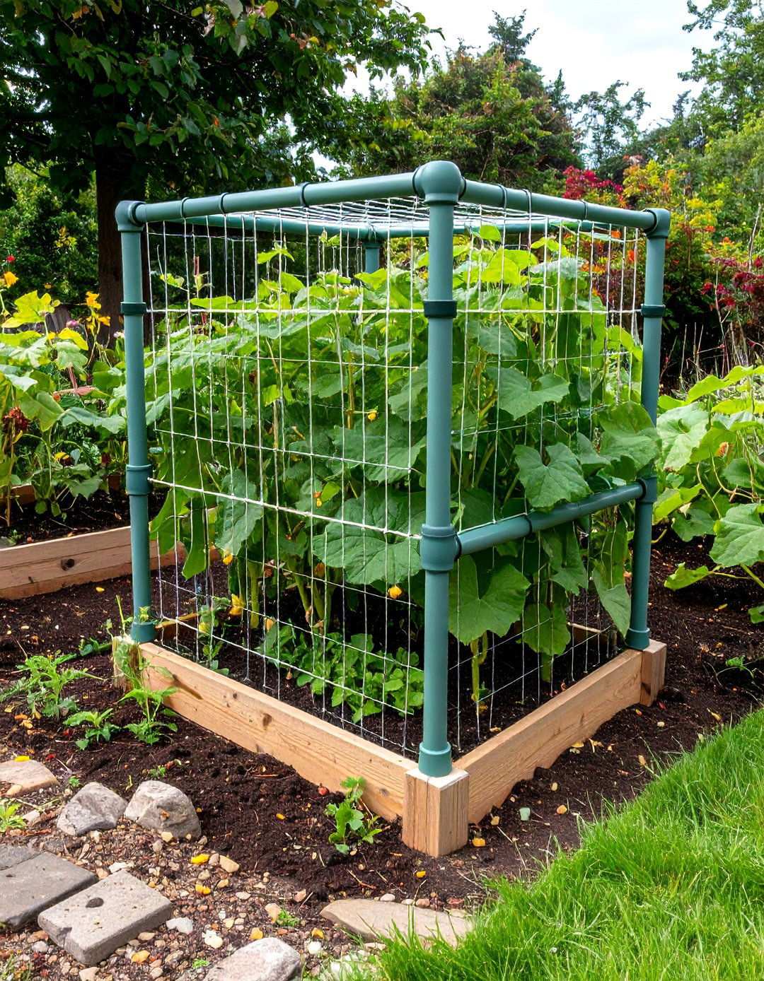DIY PVC Pipe Grid - 20 Cucumber Trellis Ideas