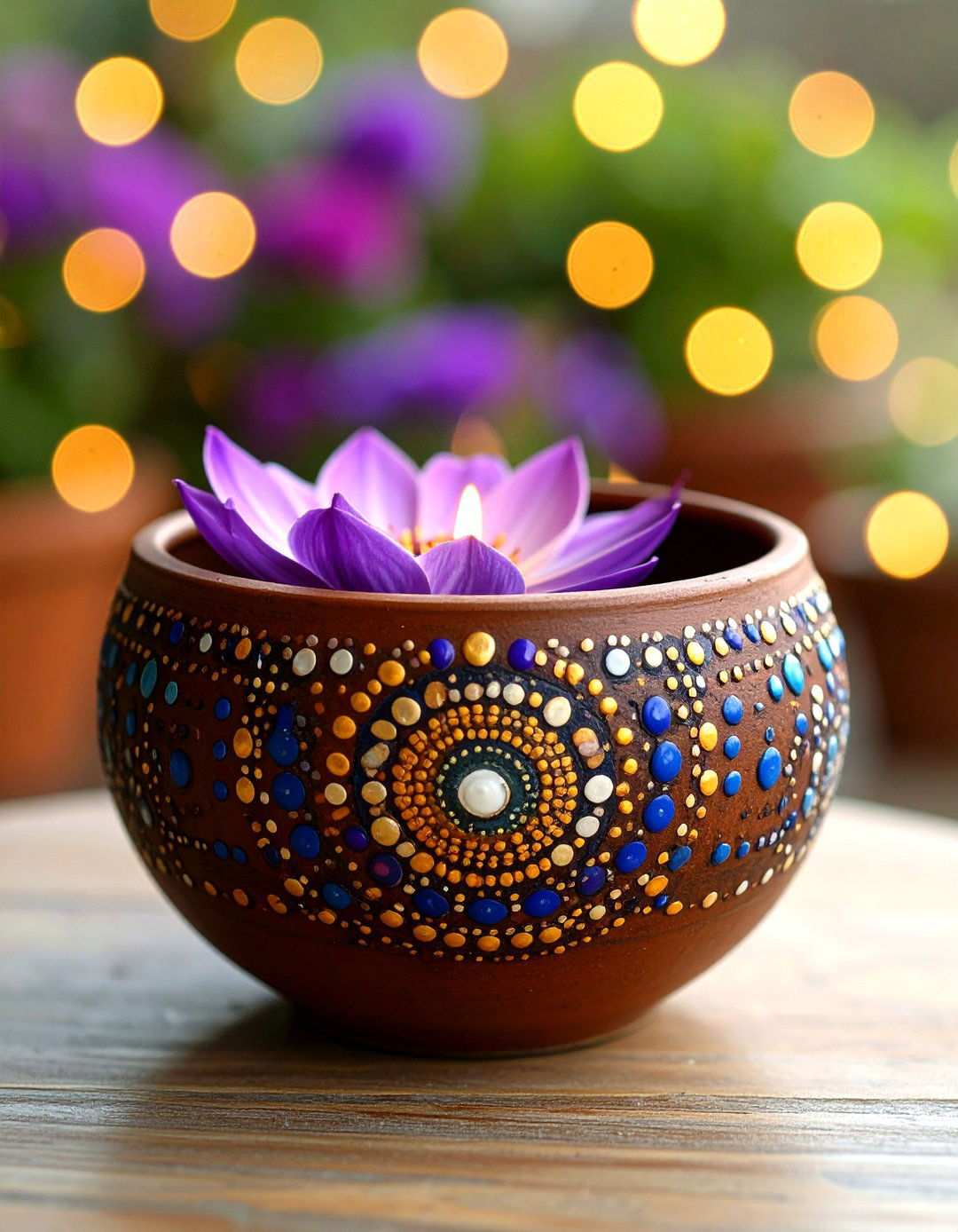 Dot Mandala Painted Pot Meditative Circles - 20 Painted Pot Ideas