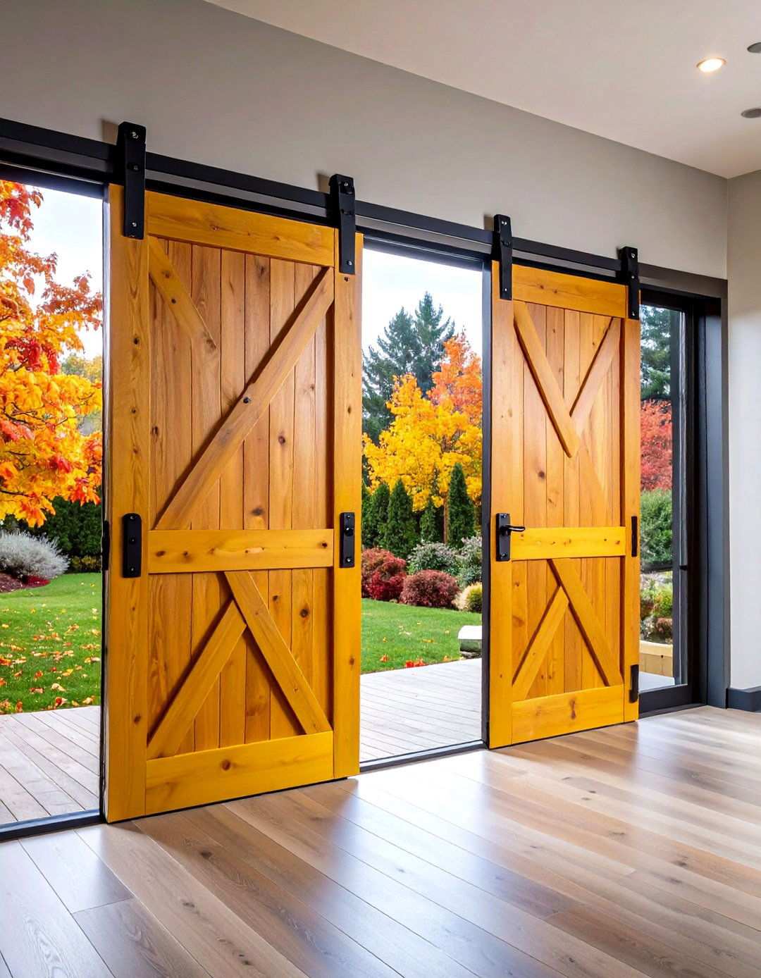 Double Sliding Barn Doors for Wide Openings - 20 Barn Door Ideas
