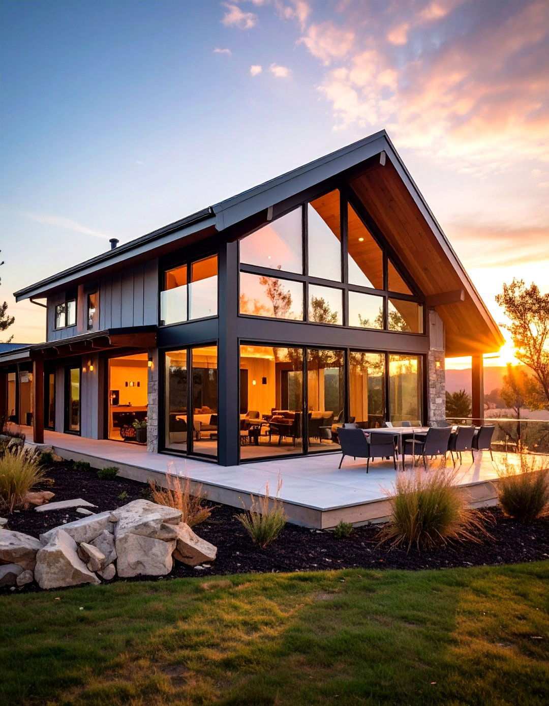 Dramatic A Frame Barndominium Front Elevation - 20 Barndominium Exterior Ideas