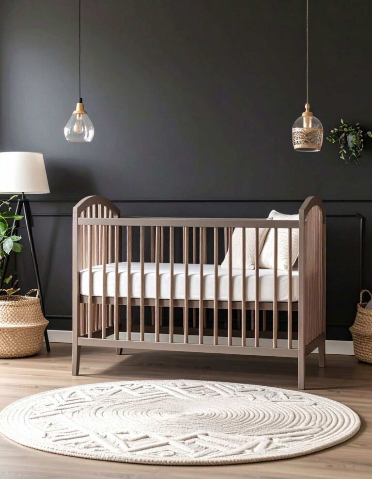 Dramatic Black Nursery Accent Wall - 20 Black Nursery Ideas