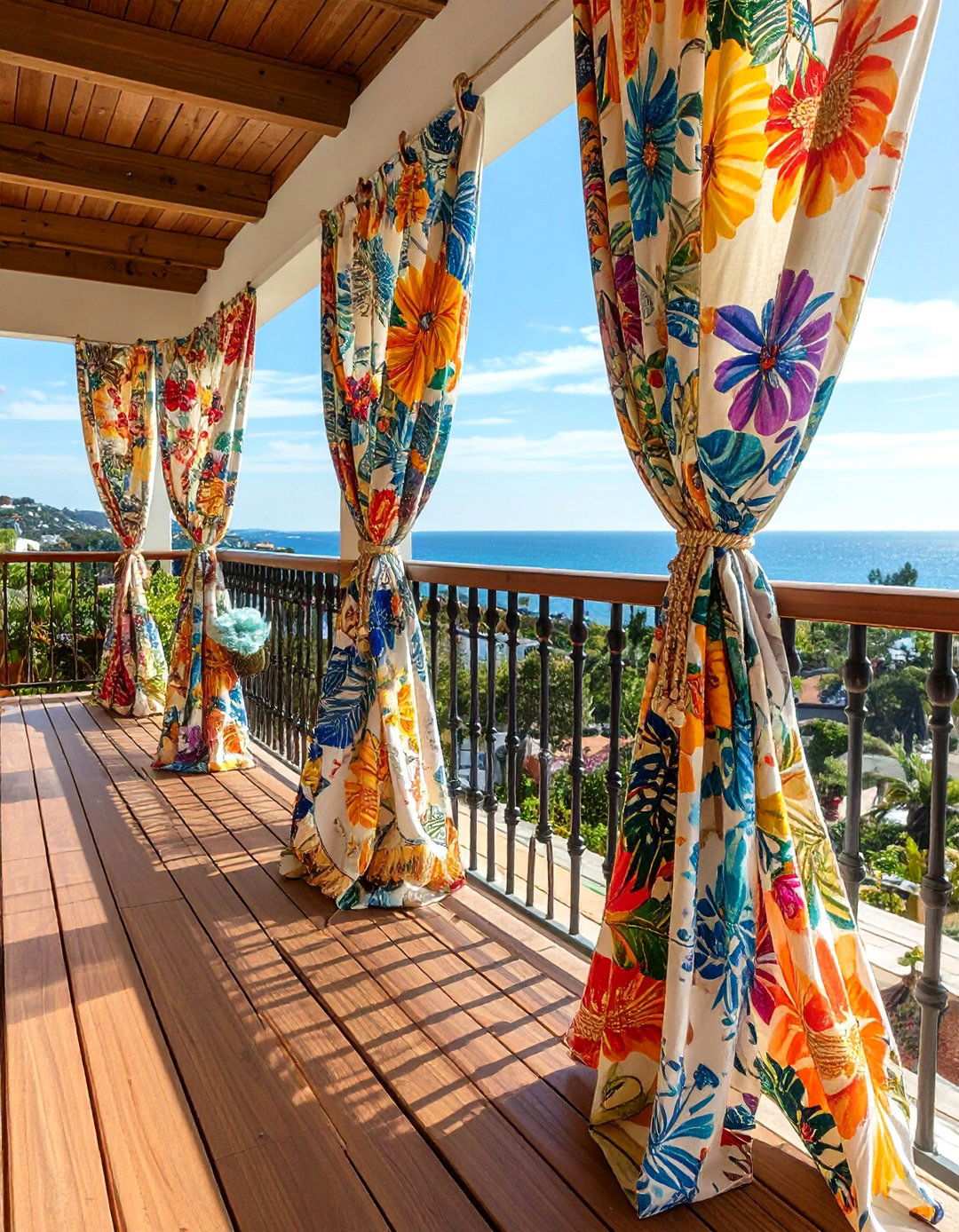 Draped Outdoor Fabric for Soft Seasonal Screens - 20 Balcony Privacy Ideas