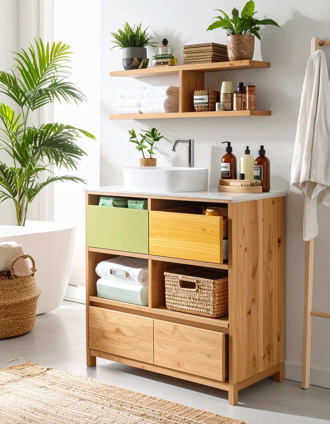 Drawer Stack Bathroom Cabinet with Built In Organizers - 20 Bathroom Cabinet Ideas