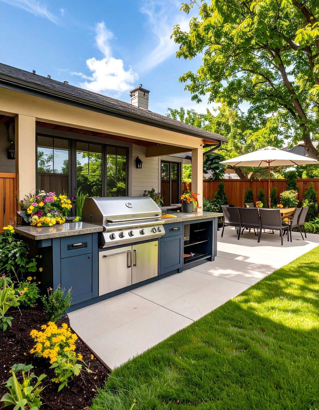 Dual Fuel Gas and Charcoal BBQ Island - 20 Bbq Island Ideas