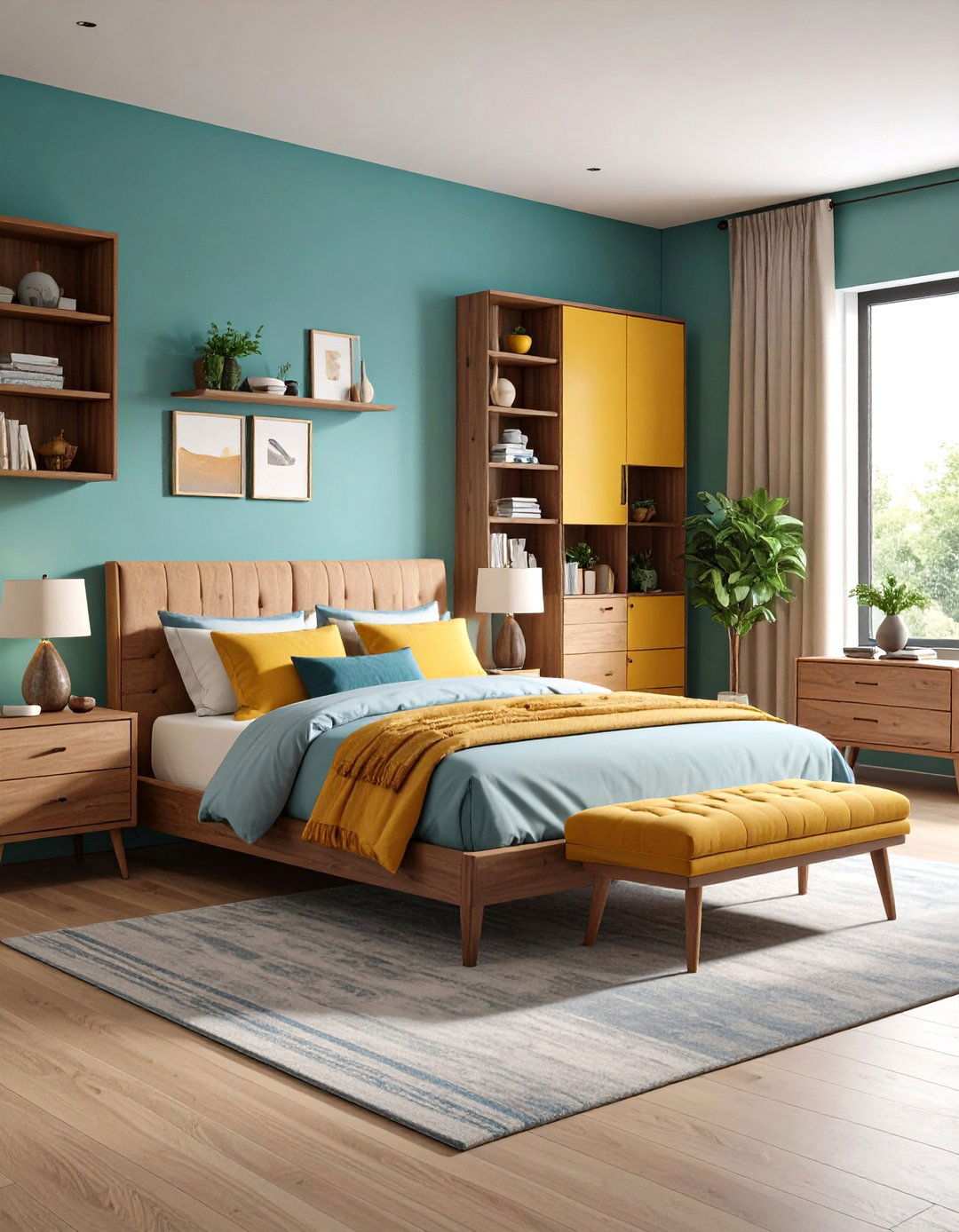 Dual Sided Storage Keeps the Bedroom Organized - 20 Bedroom Ideas For Couples