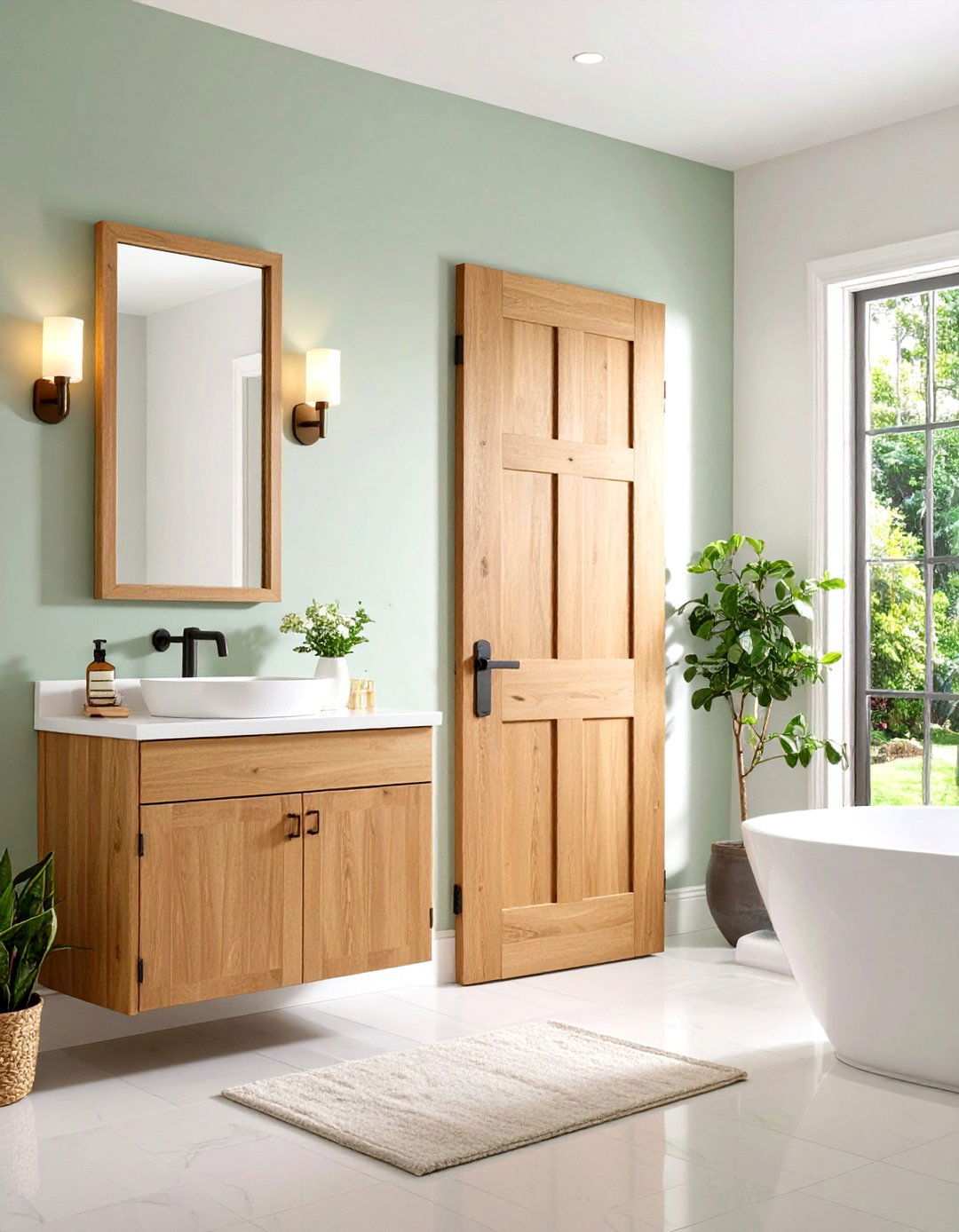 Eco Friendly Bamboo Bathroom Door - 20 Bathroom Door Ideas