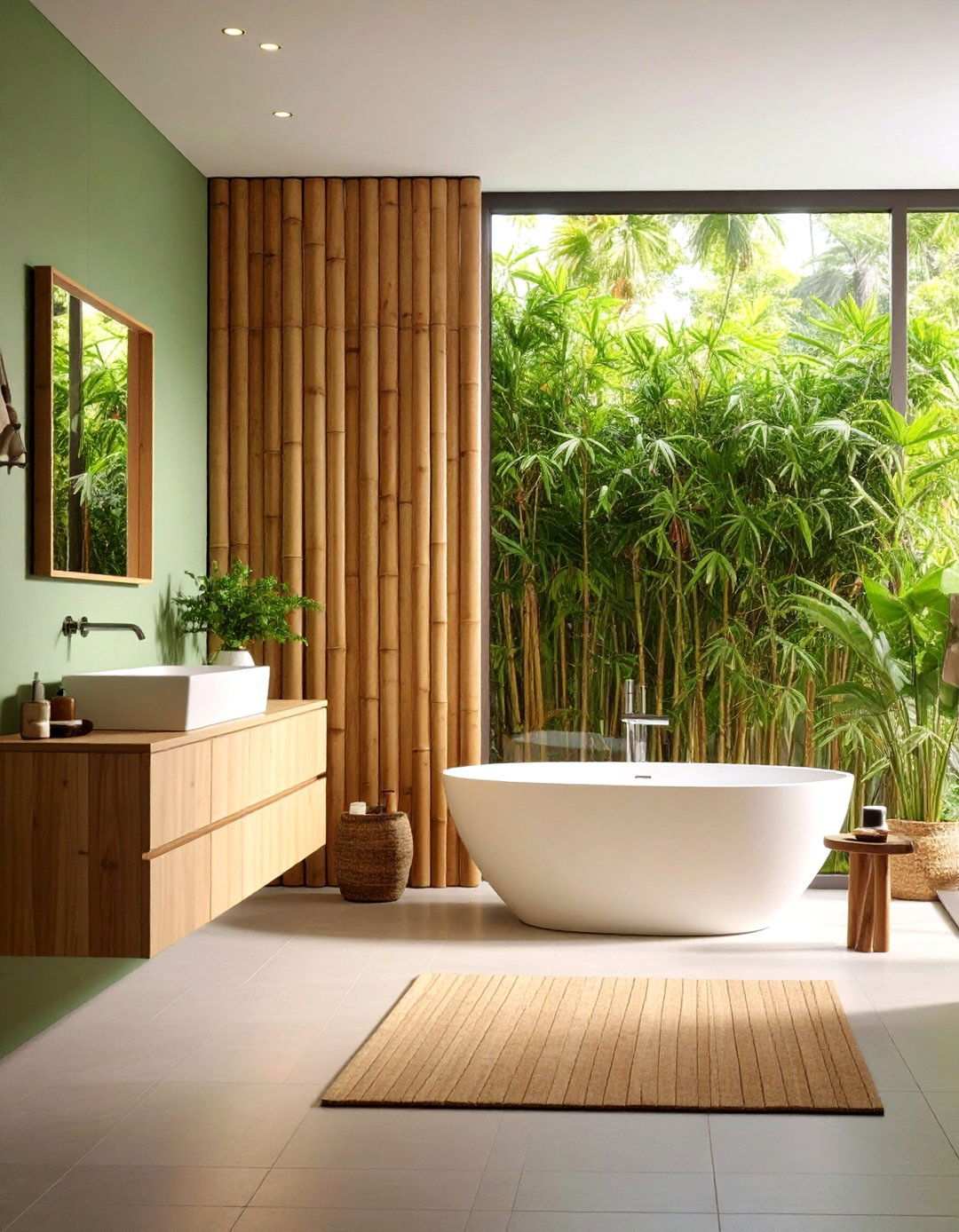 Eco Friendly Bamboo Bathroom Wainscoting - 20 Bathroom Wainscoting Ideas