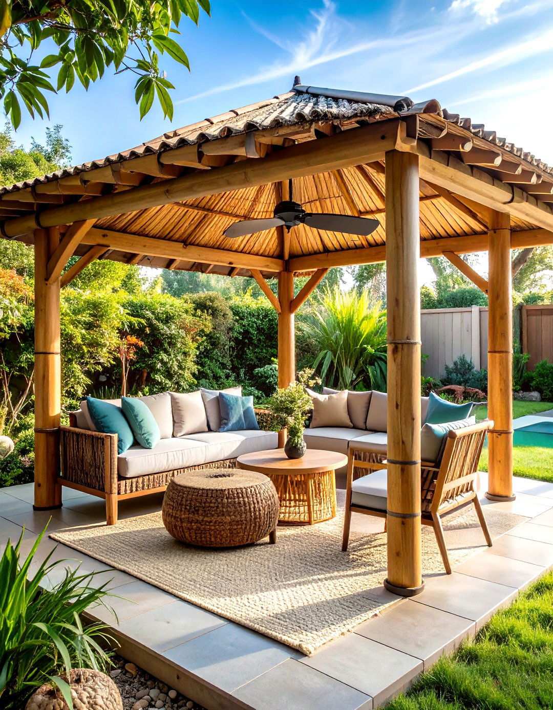 Eco Friendly Bamboo Gazebo With Tropical Flair - 20 Backyard Gazebo Ideas