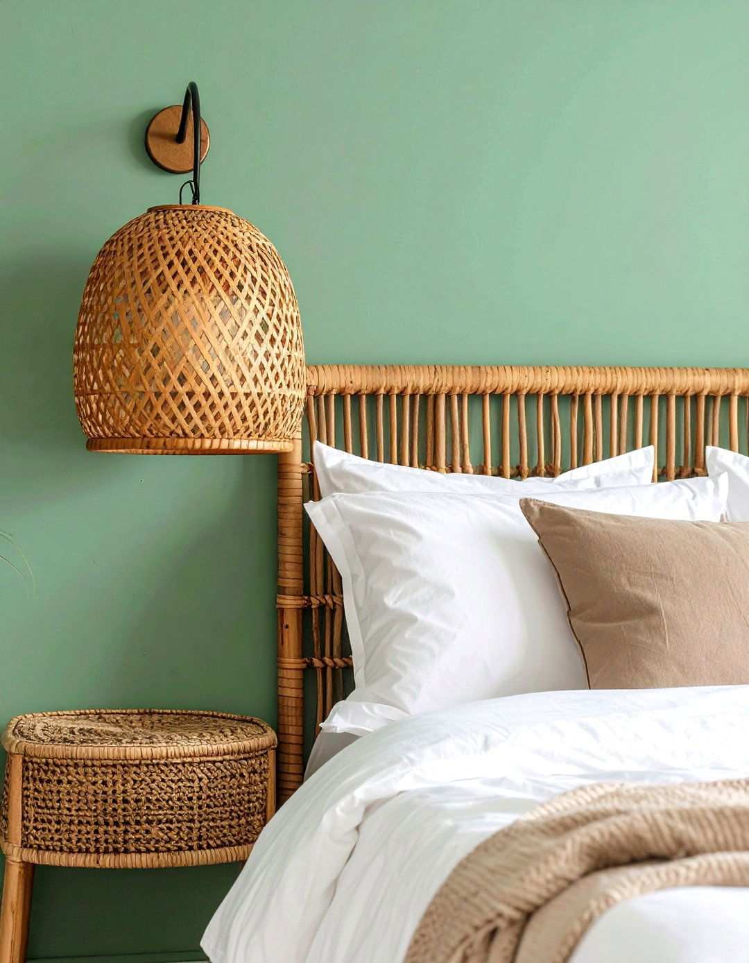Eco Friendly Bamboo or Rattan Wall Sconce - 20 Bedroom Wall Sconce Ideas