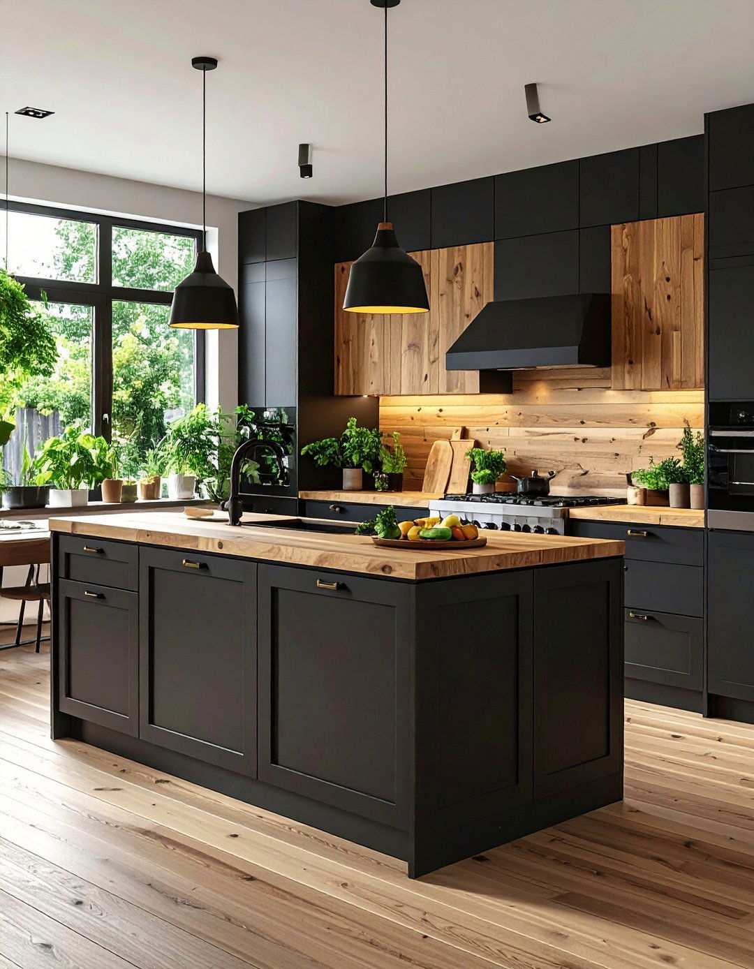 Eco Friendly Finishes for Conscience and Air Quality - 20 Black Kitchen Cabinet Ideas