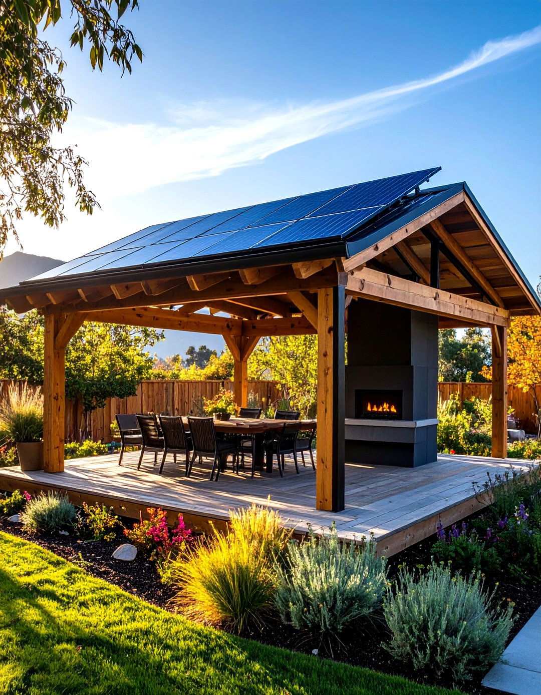 Eco Friendly Pavilion with Sustainable Materials - 20 Backyard Pavilion With Fireplace