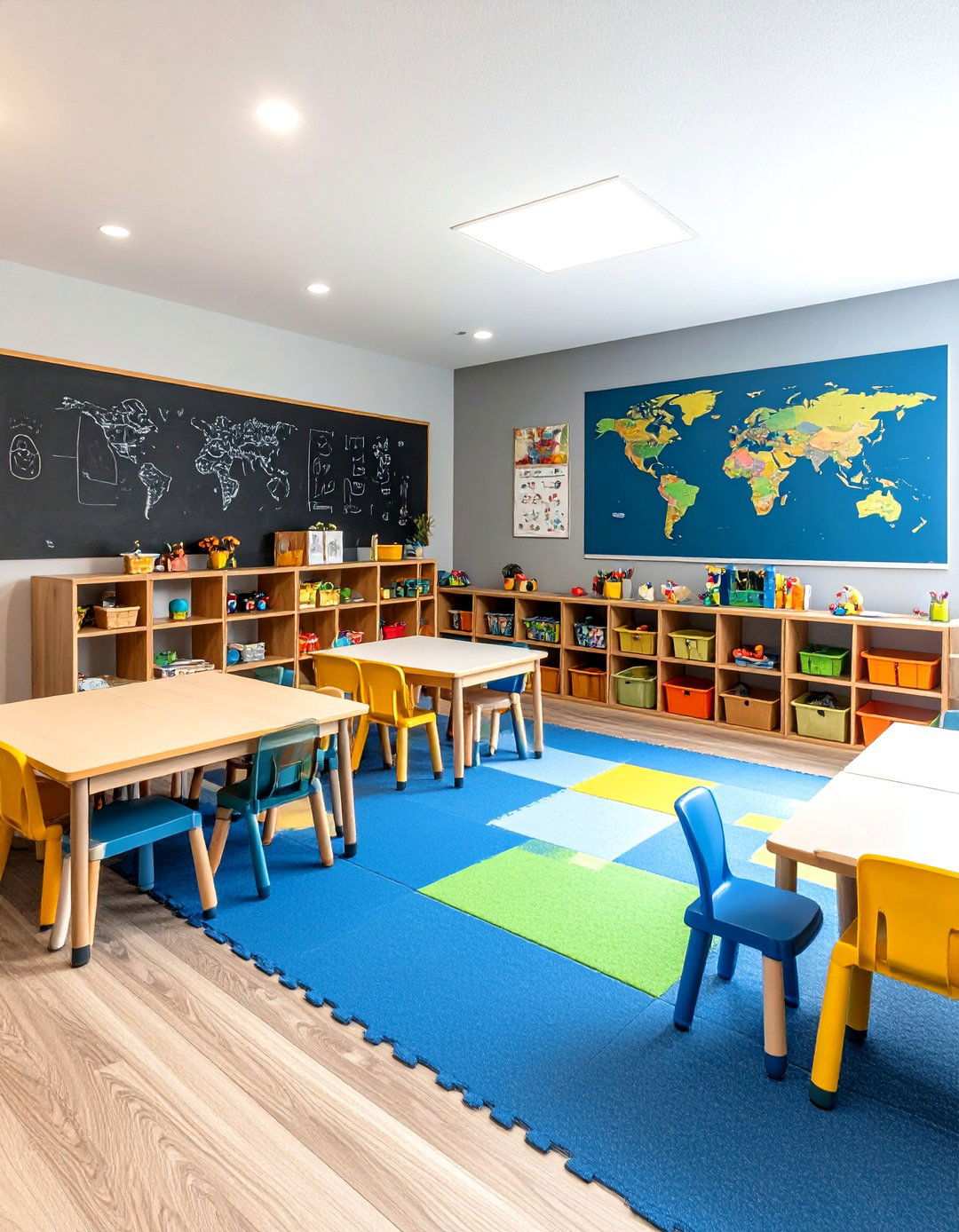 Educational Learning Hub Basement Playroom Design - 20 Basement Playroom Ideas