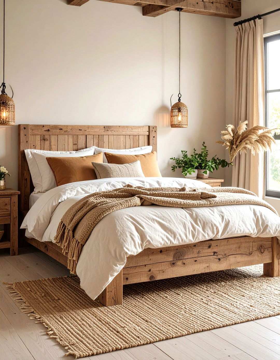 Embrace Rustic Reclaimed Wood for Character - 20 Beige Bedroom Ideas