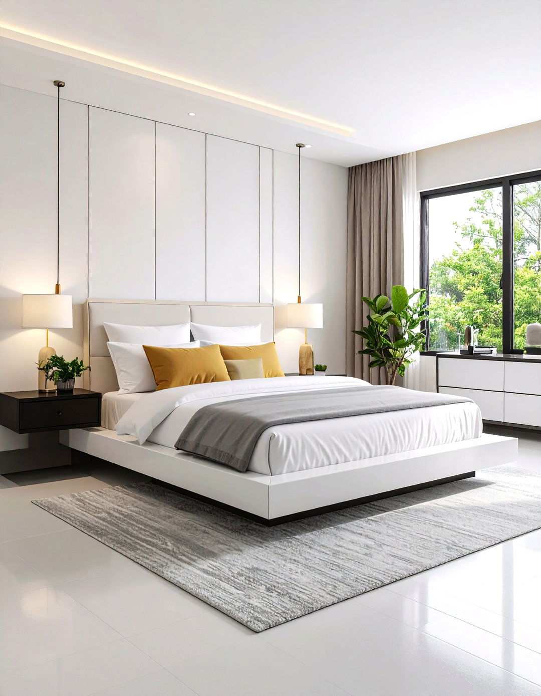 Embrace Streamlined Low Profile Furniture - 20 Black and White Bedroom Ideas