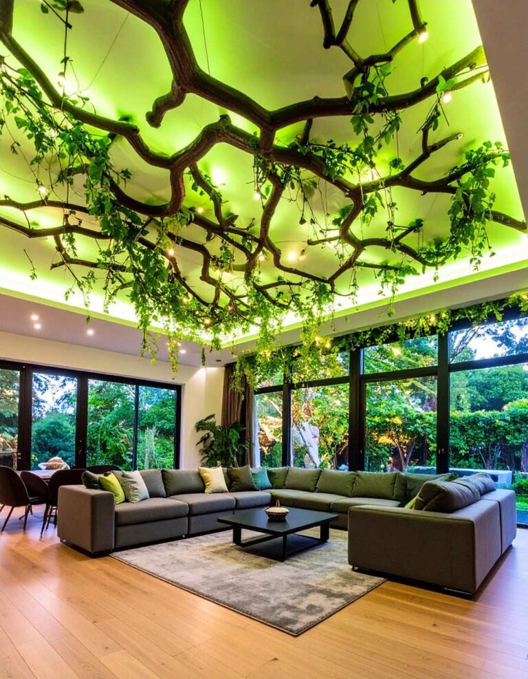 Enchanted Forest Ceiling Installation - 20 Aesthetic Room Ideas With Led Lights