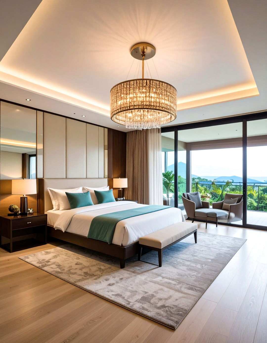 Energy Smart Dimmable LED Chandelier Protects Night Rhythm - 20 Bedroom Chandelier Ideas