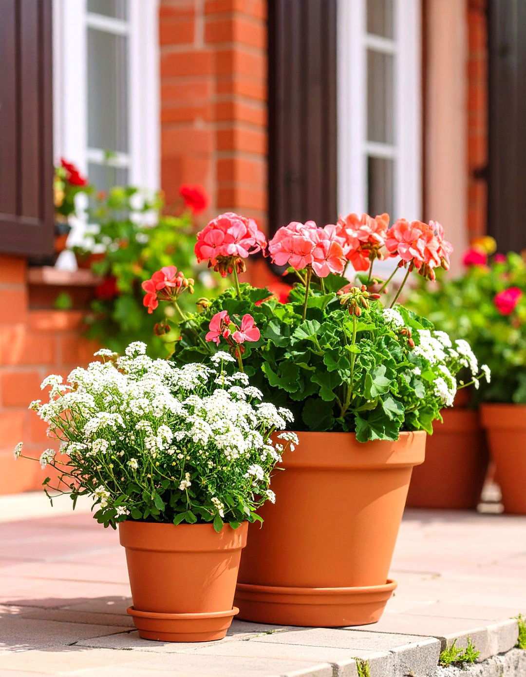 Enjoy Sweet Scents in Your Potted Plant Arrangement with Herbs and Alyssum - 20 Potted Plant Arrangement Ideas