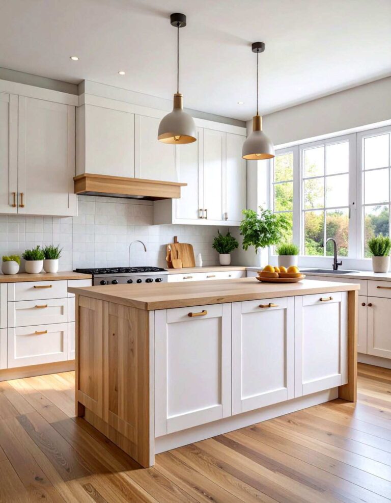 Euro Style Kitchen Cabinets with Oak Trim Accents - 20 1980s Kitchen Ideas