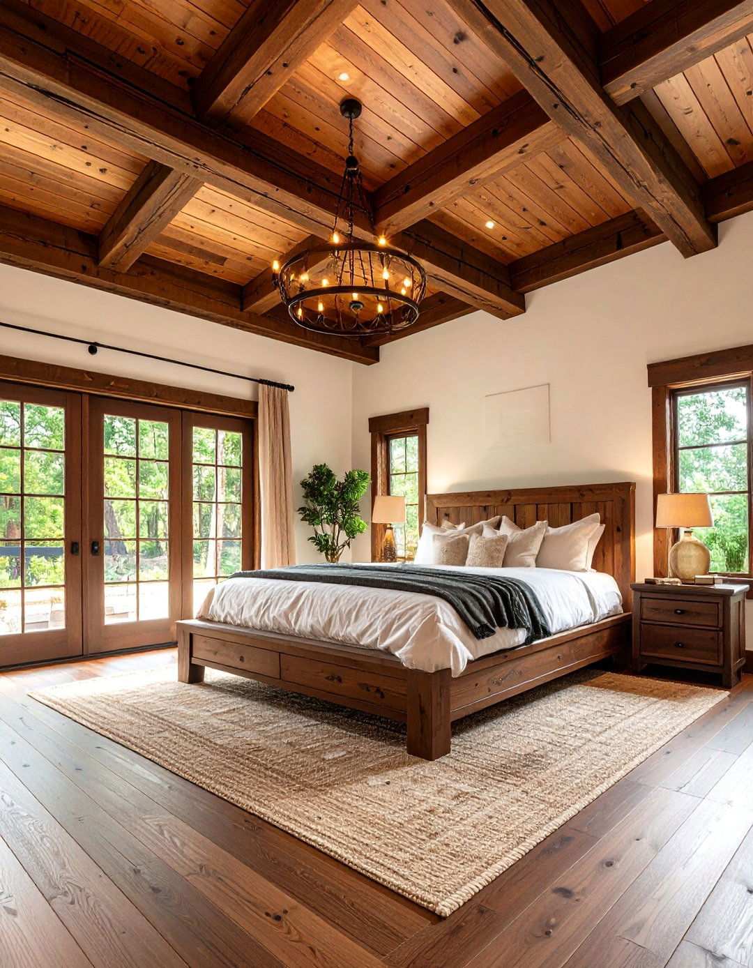 Exposed Wood Beams for Rustic Charm - 20 Bedroom Ceiling Ideas