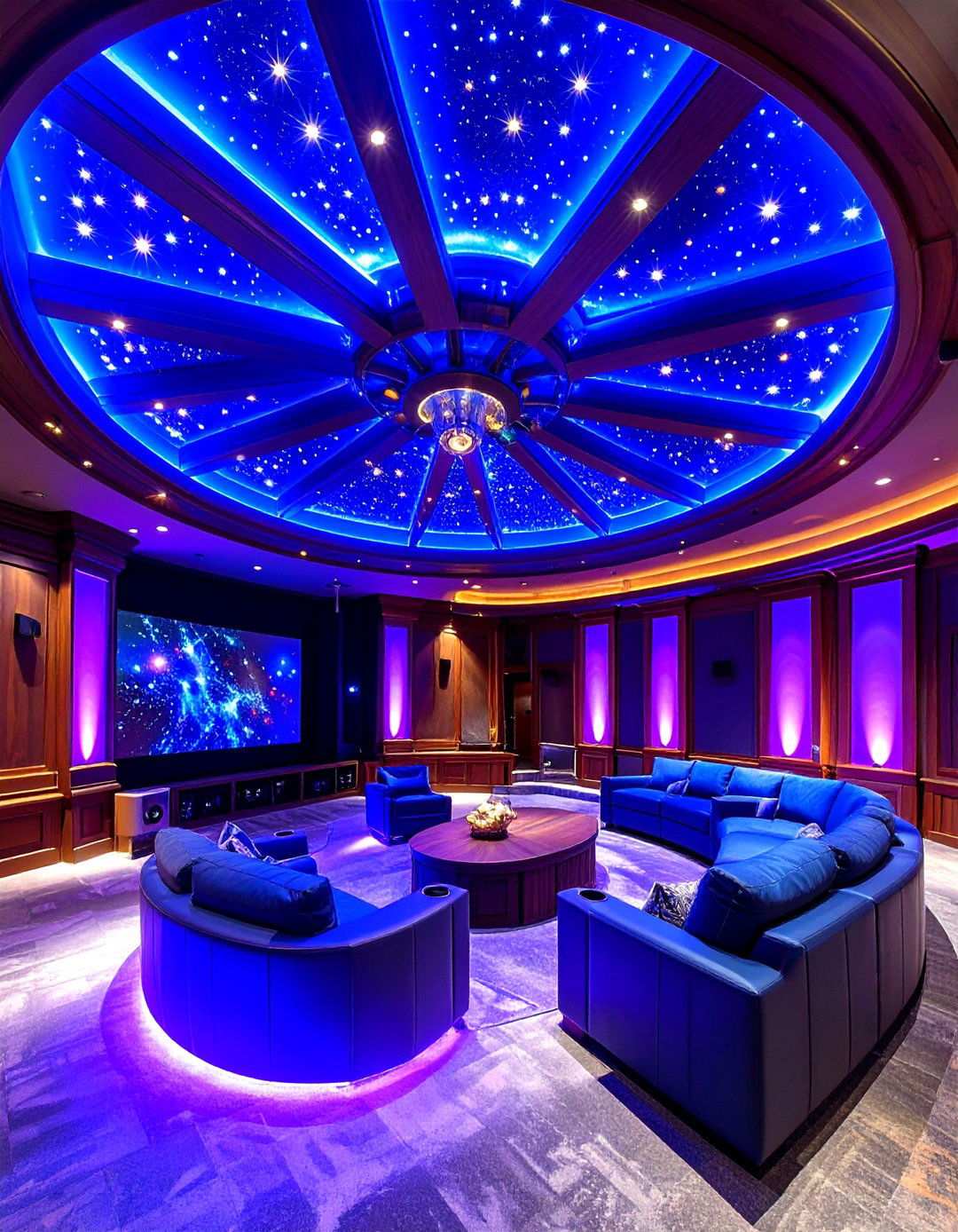 Fiber Optic and Specialty Ceiling Effects for Basement Theaters - 20 Basement Home Theater Ideas