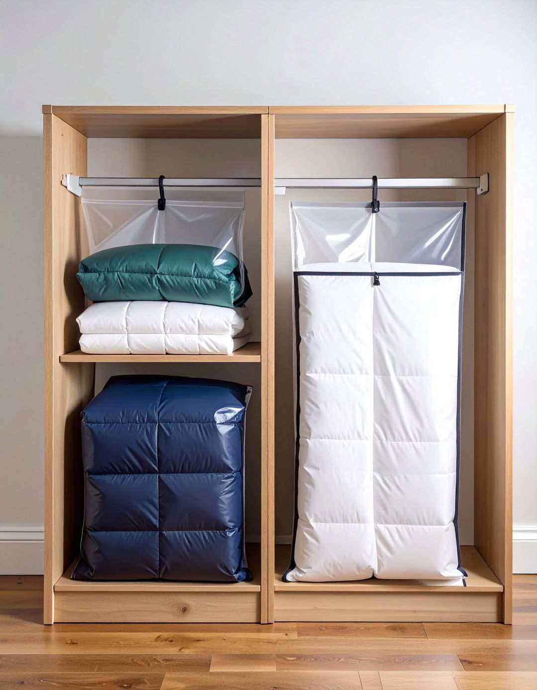 Filing Box Organizers Tame Cupboard Bedding Clutter - 20 Bedding Storage Ideas
