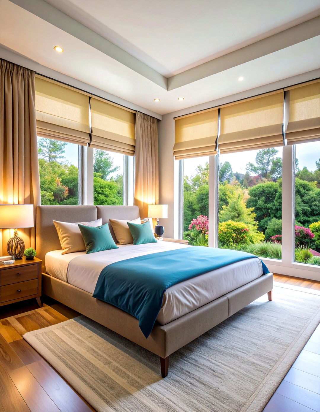 Finish with Smart Voice Controlled Window Treatments - 20 Bedroom Window Ideas
