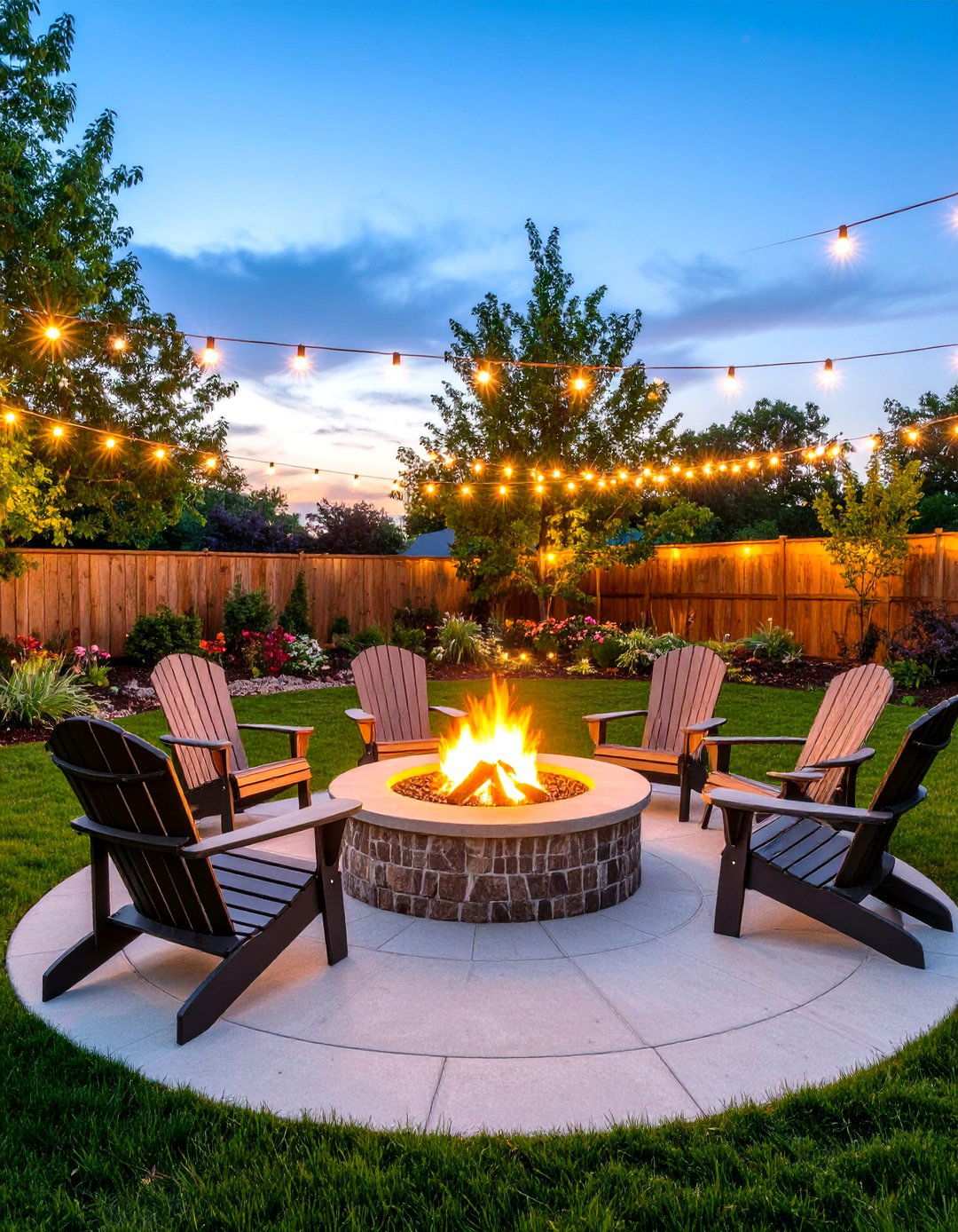 Fire Pit Area Backyard Lighting Enhancement - 20 Backyard Lighting Ideas