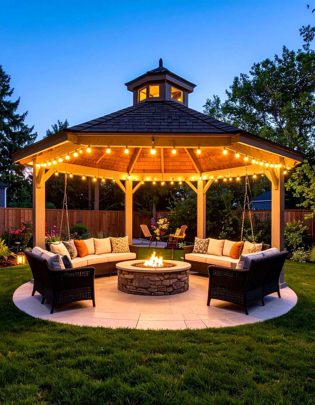 Fire Pit Gazebo for Cozy Evenings - 20 Backyard Gazebo Ideas