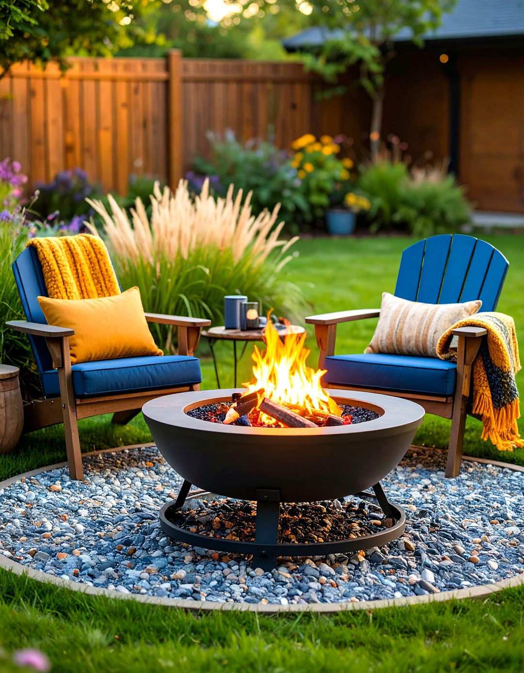 Fire Pit with Intimate Seating Nooks - 20 Backyard Fire Pit Ideas Landscaping