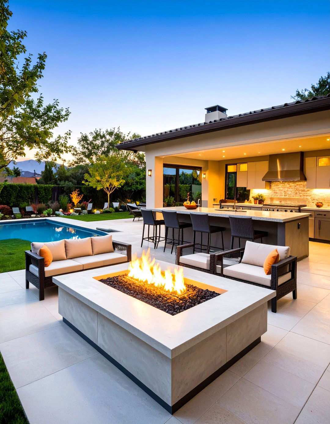 Fire Pit with Outdoor Kitchen Integration - 20 Backyard Fire Pit Ideas Landscaping