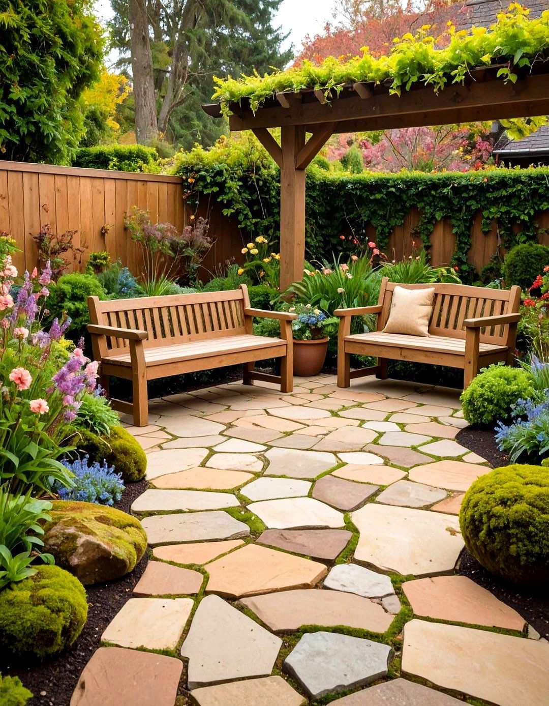 Flagstone Natural Stone Patio Elegance - 20 Backyard Patio Ideas