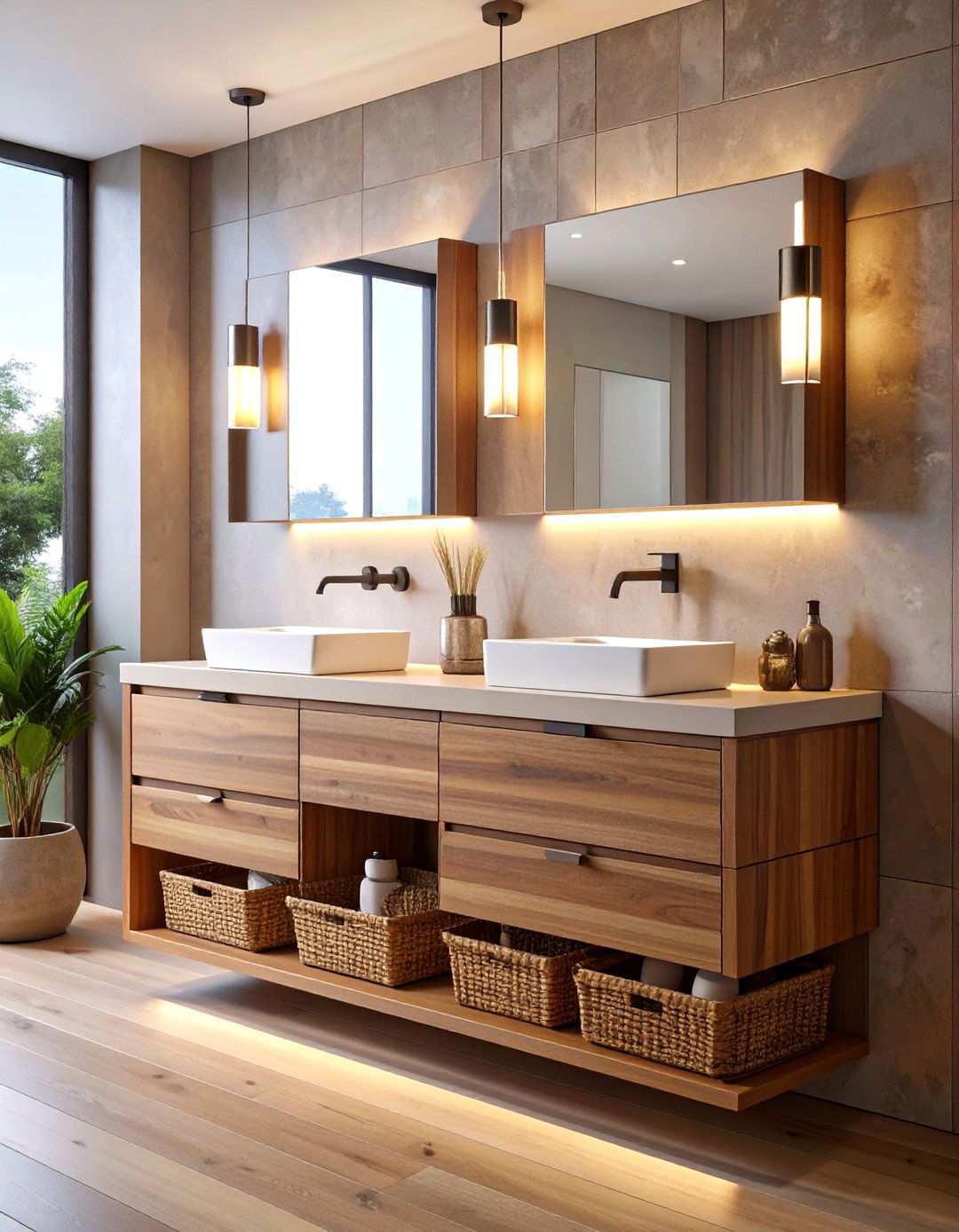 Floating Vanity Solutions for Basement Bathroom Storage - 20 Basement Bathroom Ideas