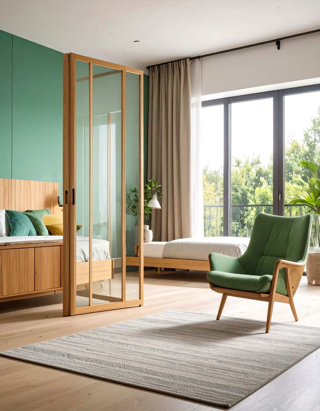 Folding Screen Separated Sitting Area Bedroom Sitting Area - 20 Bedroom Sitting Area Ideas