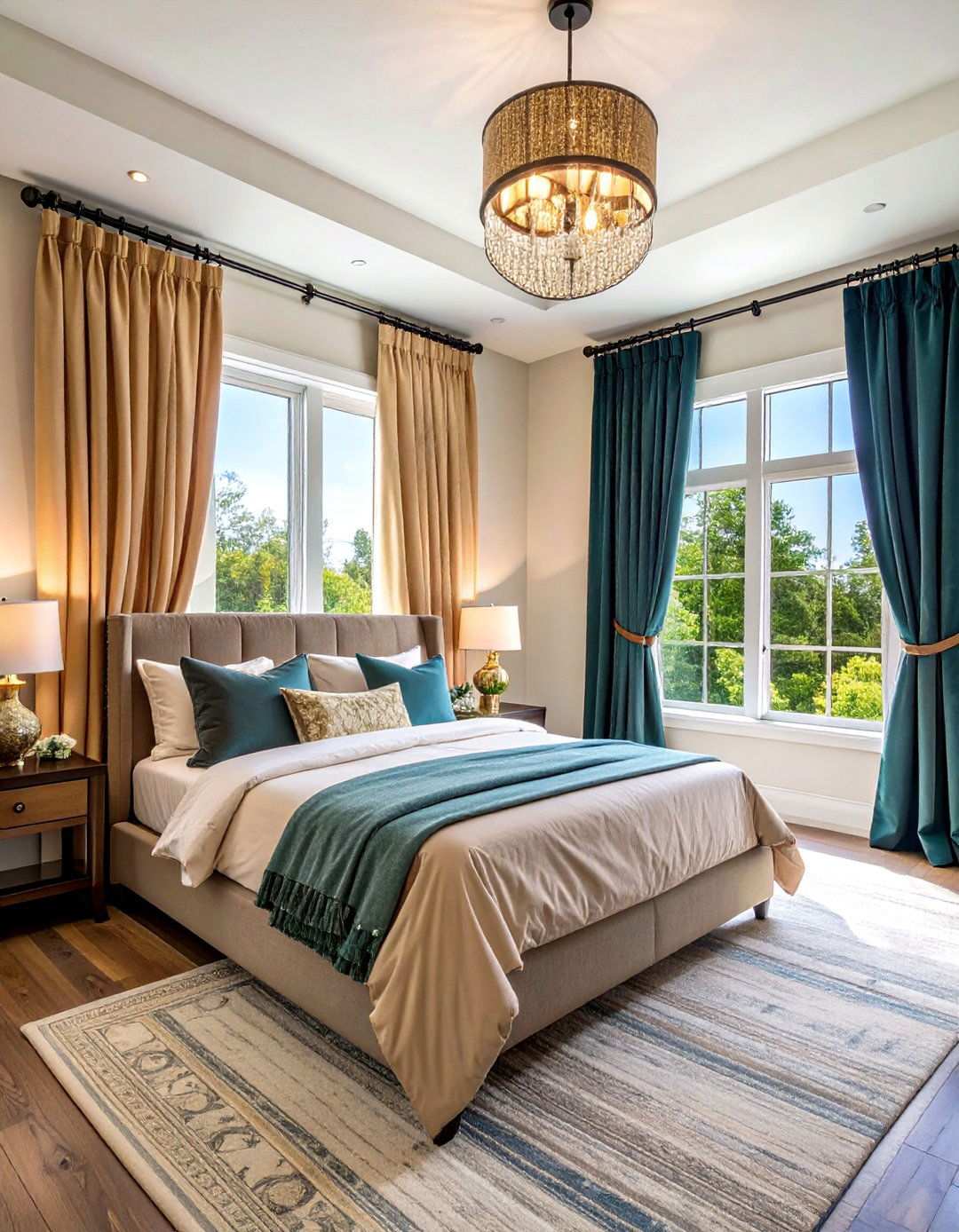 Frame Windows with Dramatic Layered Drapes - 20 Bedroom Window Ideas