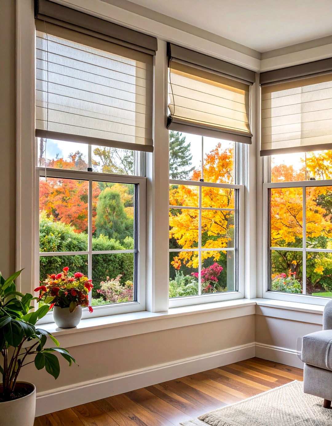 Full Darkness Bay Window Blinds - 20 Bay Window Ideas