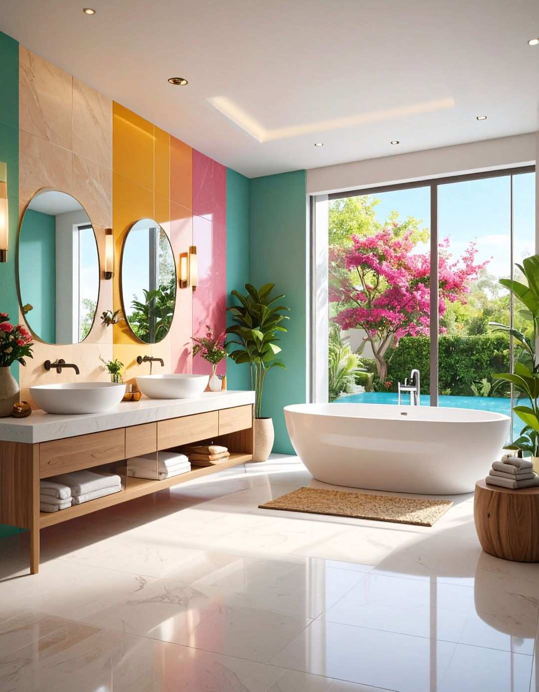 Full Height Statement Wall Backsplash - 20 Bathroom Backsplash Ideas