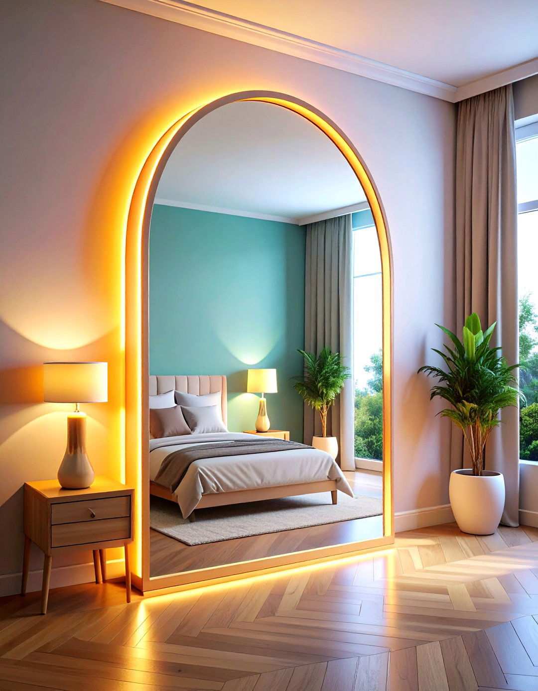 Full Length Mirror Leaning Corner - 20 Bedroom Corner Ideas