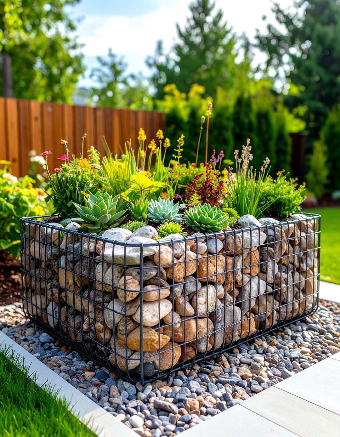 Gabion Wire Cage Raised Garden Bed - 20 Inexpensive Raised Garden Bed Ideas