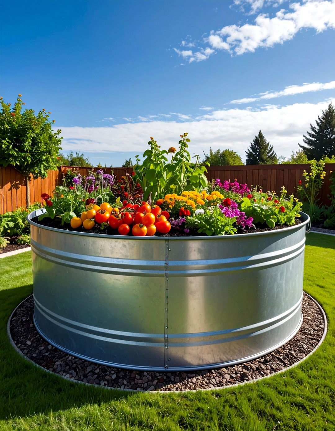 Galvanized Stock Tank Raised Garden Bed - 20 Inexpensive Raised Garden Bed Ideas